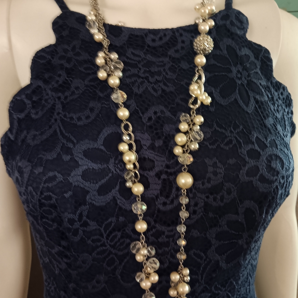 Necklace/Belt Silver and pearls